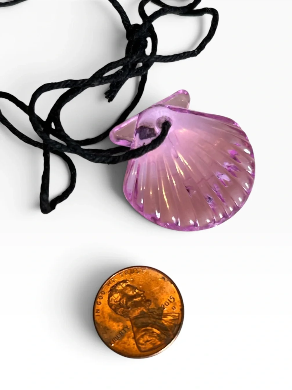 🍭5 for $20🍭 Pink Acrylic Shell Corded Pendant Necklace CC X